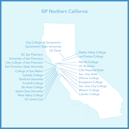 map of ISP Northern California locations